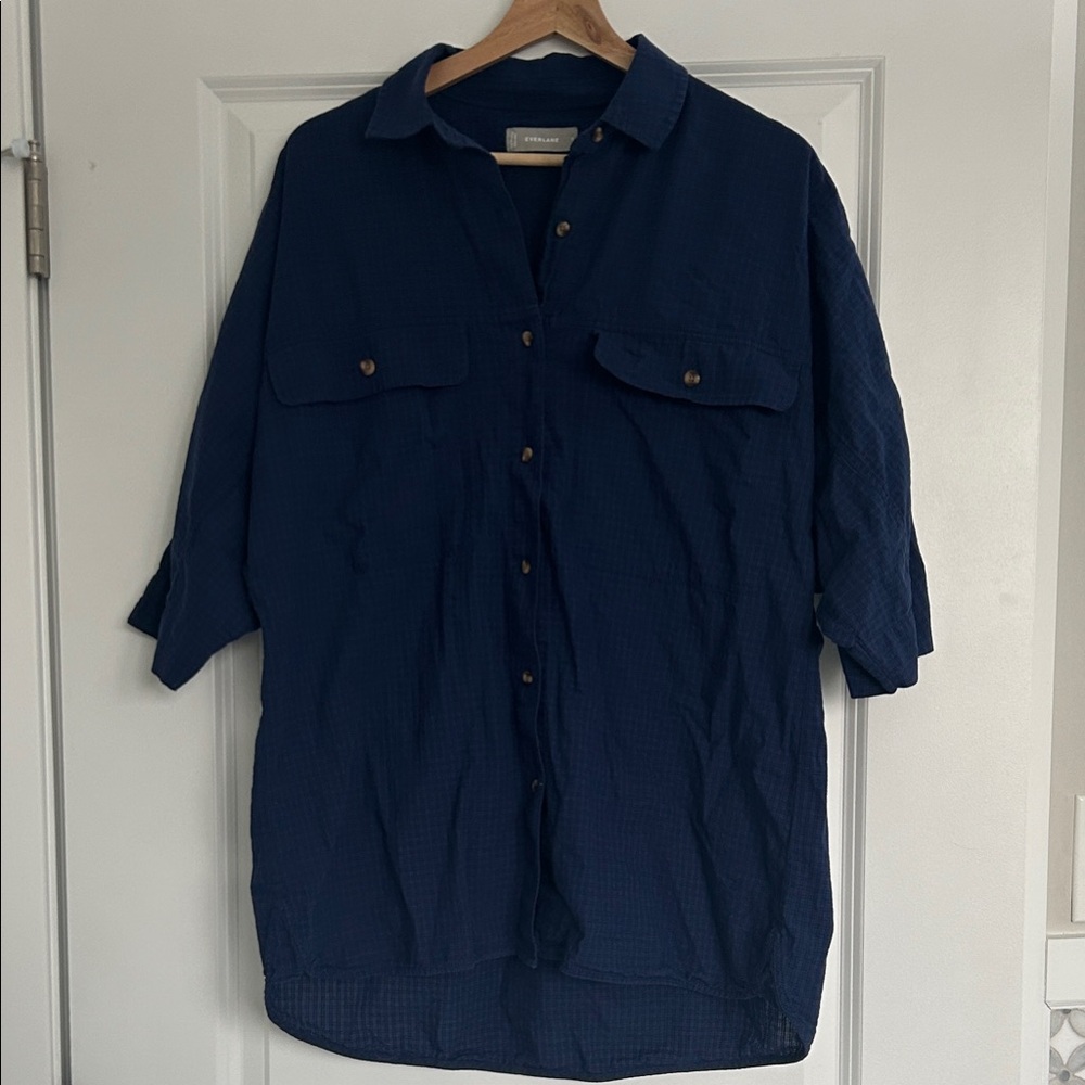 Everlane Men's Deep Blue Lightweight Shirt Jacket